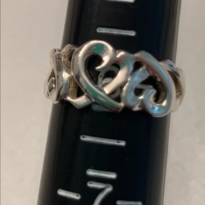 Authentic Tiffany’s Picasso triple loving heart silver ring.